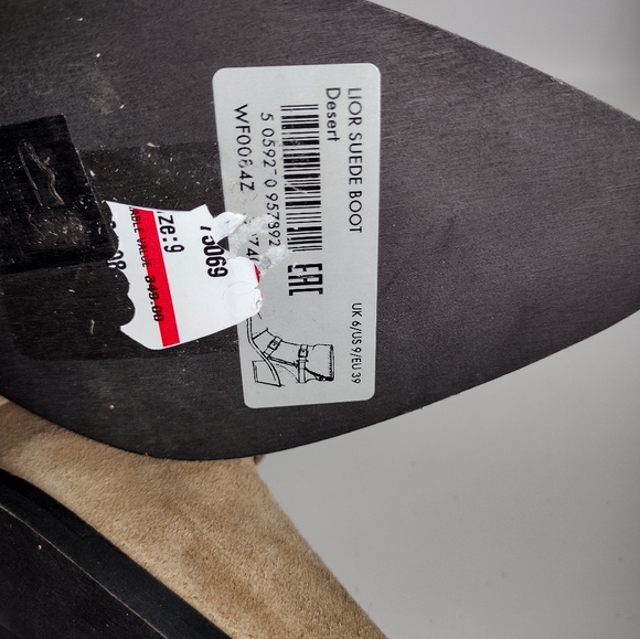 AllSaints Lior Suede Zip Bootie Desert Sand EU size 39 US Size 9 NWOB - Picture 14 of 15